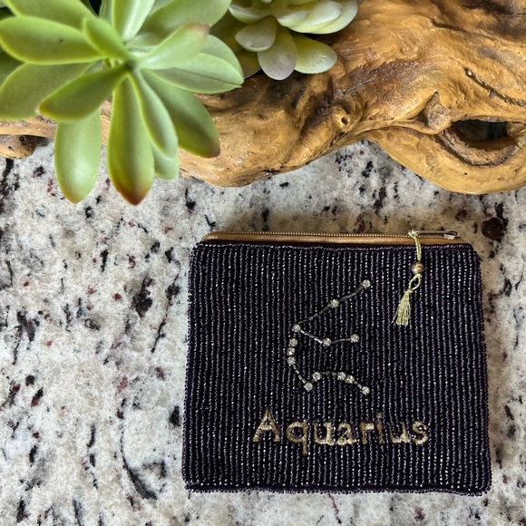 Purple Beaded Aquarius Pouch - Picture 2 of 5